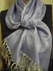 Шелковый шарф светло -  серый размер 180 см. x 55 см.