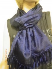 Шелковый шарф сиреневый с черным размер 180 см. x 55 см.